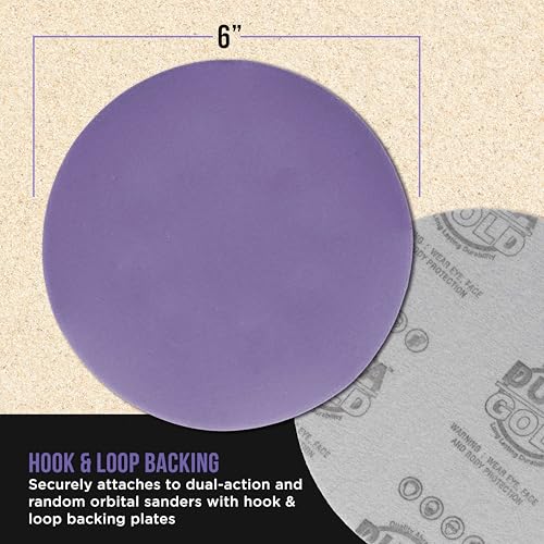 Dura-Gold Premium 600 Grit 6" Purple Film Ceramic Sanding Discs, Box of 50 - style: 600 Grit