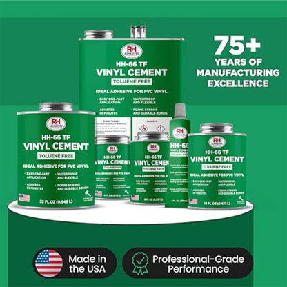 HH-66 Toluene Free Vinyl Cement 1 oz - PVC & Vinyl Glue for Pools, Tarps - size: 1 oz