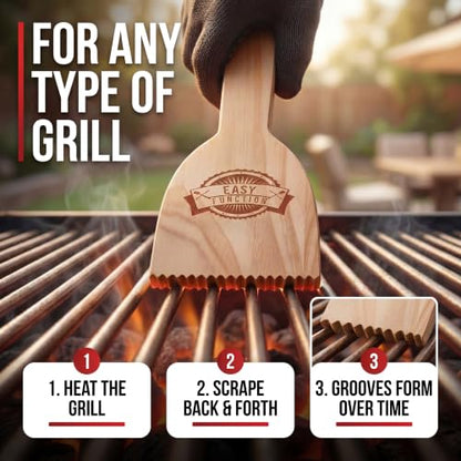 Wood Grill Scraper - Safe, Bristle-Free BBQ Cleaner