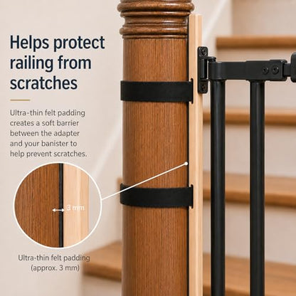 Pine Banister Adapter for Baby Gate, No-Drill Wooden Mounting Board Kit - color: Pine