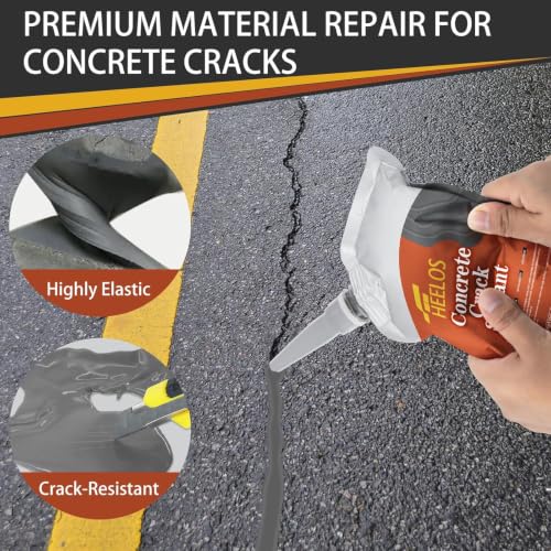 Concrete Crack Filler,2 Pack Cement Crack Sealant, High Elasticity Crack Filler Repair Sealer, Self Leveling Waterproof Caulking Glue Sealing Adhesive for Concrete Driveway, Patio, Sidewalk (Grey) - color: grey