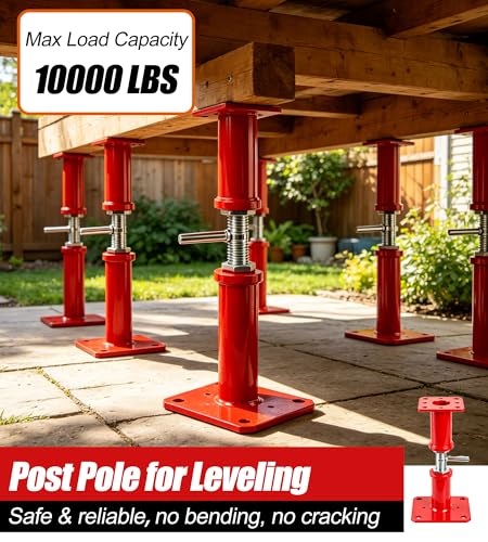 11"-22" House Jacks Post Pole Jack, Heavy-Duty Steel Basement Floor Jacks - color: Red, size: 11"-22" ( 4 Pack )