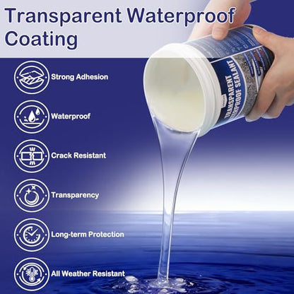 42OZ Transparent Waterproof Coating with Brush Invisible Waterproof Sealant