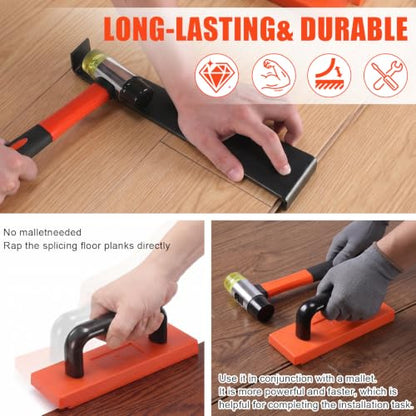 Hardwood Mallet Pull Bar Kit with Ergonomic Handle for Hardwood & Laminate