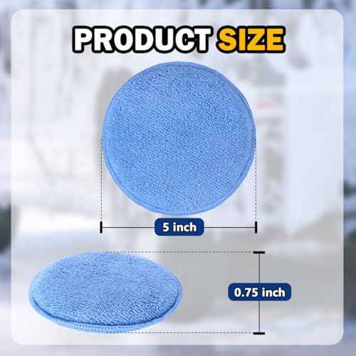 AIDEA Car Wax Applicator Pad, Microfiber Applicator Pad, Polishing Pads-6pk - size: 6
