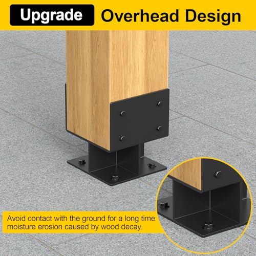 2Pcs 6x6 Concrete Post Base,Heavy Duty Adjustable Anchor Bracket - size: 6x6