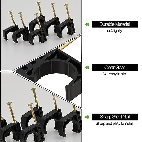 50 Pack 3/4" Half Clamps J-Hook with Nails Set - color: 50pcs J-hooks, size: 3/4 Inch