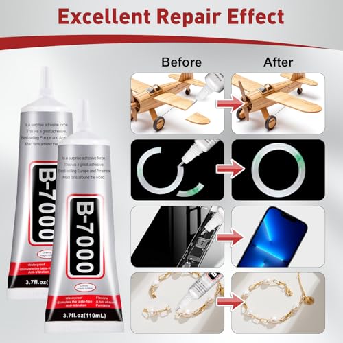 4 PCS 110ml B7000 Rhinestone Glue Clear, Bedazzling Glue for Craft, Jewelry