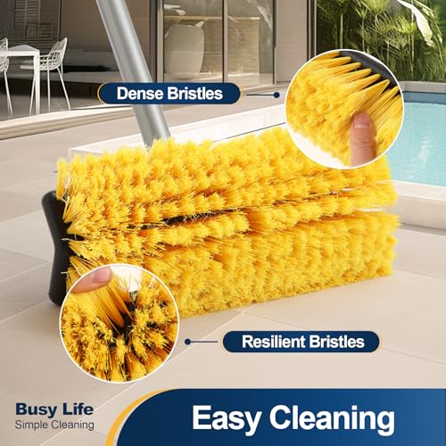 Yocada Deck Brush with 4-Section Extendable Handle Floor Scrub Brush