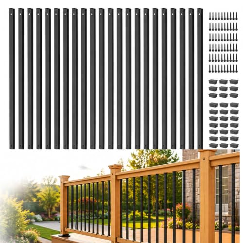 101 Pack 32.25" Rectangular Deck Balusters, Metal Railing Spindles