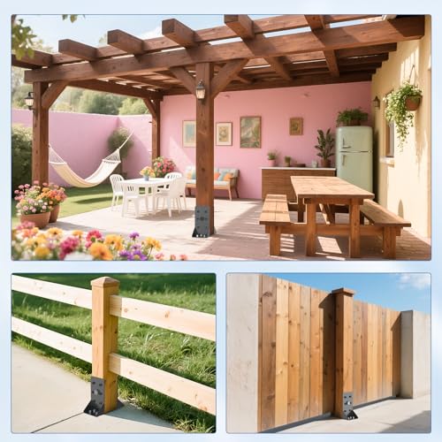 6x6 Post Base 2 Pcs,Inner Size 5.6"x5.6" Post Anchors, - size: 6x6