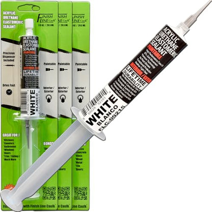30mL Pre-Filled Precision Caulk Applicator White, 3-Pack - color: White