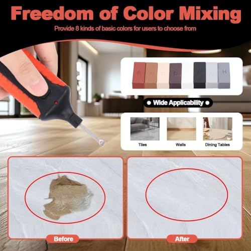 Tile Repair Kit, Wax Blocks Heat Pen for Porcelain Floor Scratch