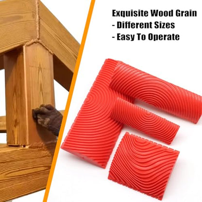 King Origin 4 PCS Wood Grain Tool Set for Wood Texture