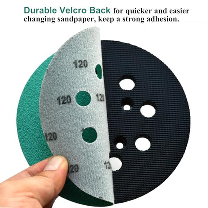 5-Inch 8-Hole Wet Dry Sanding Discs 120 Grit Sandpaper, 50-Pack - style: 120 Grit, 50 Pack