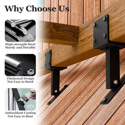 Heavy Duty Metal Brackets for Gazebo Roof Posts - Adjustable 90° Support for 4x4/4x6 Lumber, Wind & Snow Resistant, Includes Screws & Drill Bits, Black (2Pcs) - color: U-Shaped (2pcs)