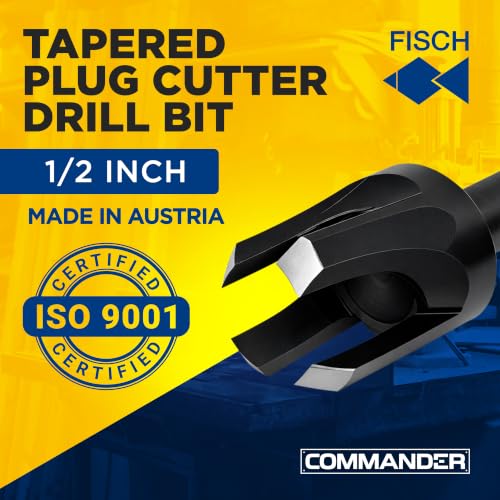 Tapered Plug Cutter Drill Bit - Four Flute Woodworking Tool Steel 1/2 In - size: 1/2-Inch