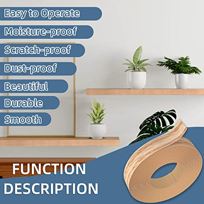 Red Oak Edge Banding, 1 inch x 100ft Plywood Veneer Wood Edge Banding, Preglued Wood Tape Banding for Cabinet Repair - color: Red Oak, size: 1"x 100ft