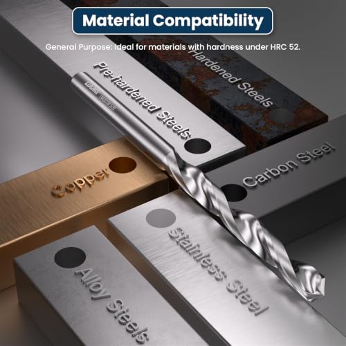 LU&MN Solid Carbide Jobber Drill Bits, 5/32", 2 Pcs - size: 5/32 in