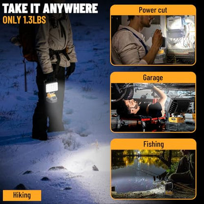 LED Work Light Compatible with DEWALT 20V Batteries, 130W 13000LM - color: 130W