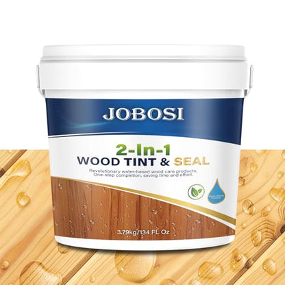 Advanced Wood Stain & Sealer, (Transp, 1 Gallon), Enhances Wood Grain, Waterproof, Flexible, Crack Resistant, Weather Resistant, Non-Toxic Environmentally Friendly, to Wooden, Furniture, Fence, Shed - color: Transp, size: 1 Gallon