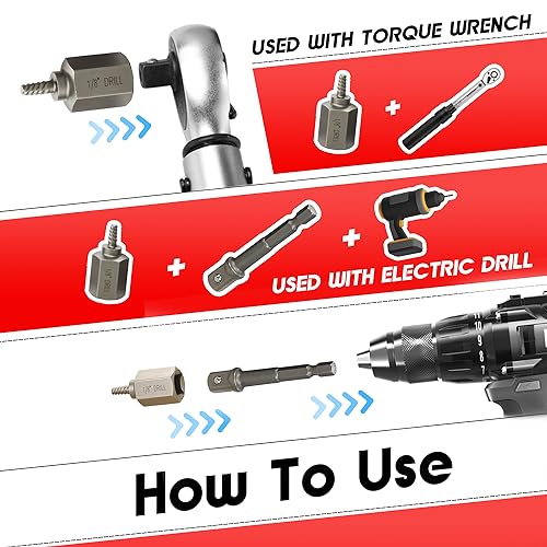 12Pcs Screw Extractor Set Hex Head Multi-Spline Easy Out - size: 12Pcs