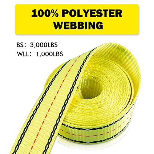 1-1/2in x 15ft Ratchet Cargo Tie Down Straps 4-Pack Heavy Duty