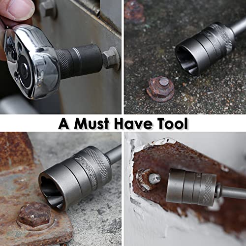 32 Pcs Bolt Extractor Kit, 1/4" & 3/8" Drive Impact Bolt & Nut Remover Set