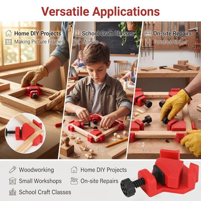 Chumia 4 Pack 60/90/120 Degree Corner Clamps for Woodworking Adjustable