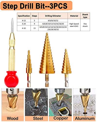 34 Pack Woodworking Chamfer Drill Bit Set with Countersink Bits