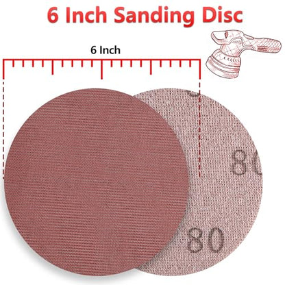 50 Pcs 6 Inch Mesh Sanding Disc Assortment for Random Orbital Sander - style: 6 Inch