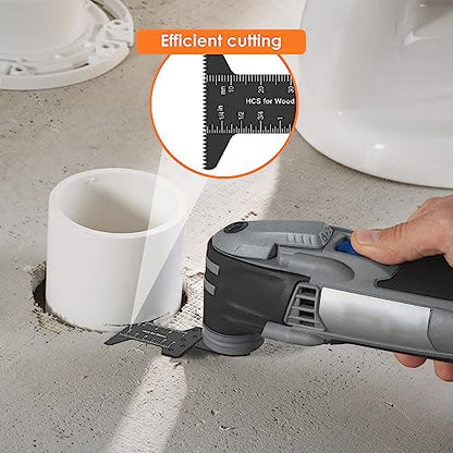8Pcs Oscillating Saw Tool Blades Set Bi-metal Stainless Steel Multitool Blades Kit Quick Release Oscillating Blades Precise Cutting Saw Blades with 3 Gaskets for Wood Plastic Cutting(8pcs)