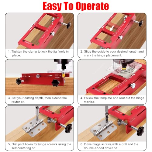 Door Hinge Jig, 3-In-1 Kit for Door Hinge, Lock and Latch Installation