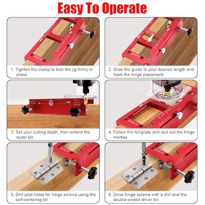 Door Hinge Jig, 3-In-1 Kit for Door Hinge, Lock and Latch Installation