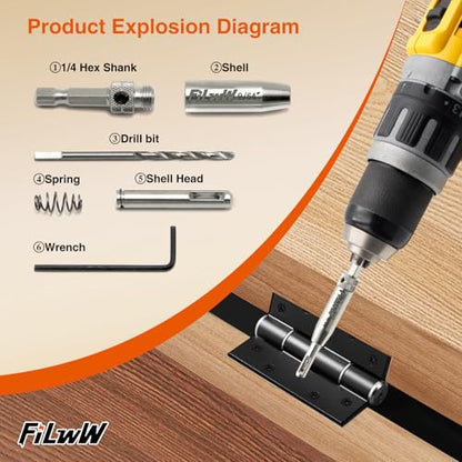 Self-Centering Drill Bit Set, CC2430 3/32", 7/64", 9/64" Self Centering Drill Bit VIX Bit for #6 8 10 Screws