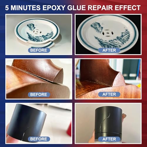5 Minute Epoxy Glue 8.45 fl oz, Fast Cure Clear 2 Part Epoxy Adhesive