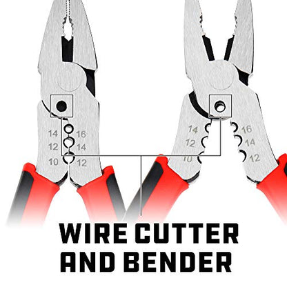 Powerbuilt Stripped Screw Extractor Pliers, 6" Heavy Duty Linesman Plier, Multipurpose Screw Removal Pliers-645028