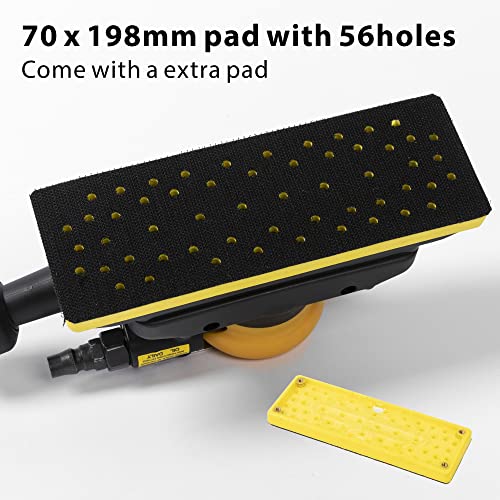 3 x 8 in Jitterbug Air Orbital Sander, 70 mm x 198 mm 1/8 in Orbit, 10,000 Max OPM Non-Vacuum with Extra Hook-Loop Pad and 15pcs (80/120/180/320/400) sandpapers - style: 3 x 8in Non-Vacumm