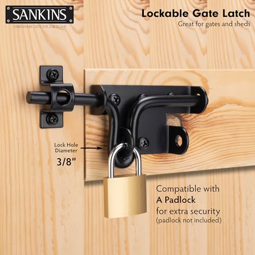 Slide Bolt Gate Latch Lock for Wooden Fence with Padlock Hole, 1pcs - size: Upgrade