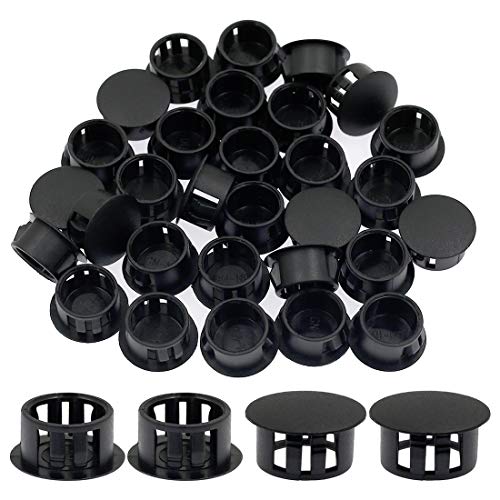 30PCS 16mm (5/8") Black Hole Plugs Plastic - color: Black, size: 16mm (5/8")