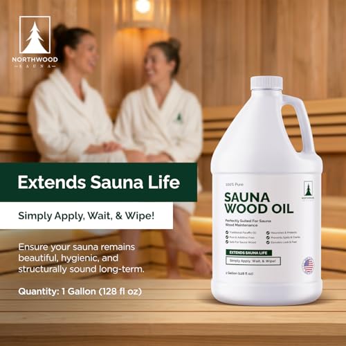 Northwood Sauna - Sauna Wood Oil - 100% Pure Paraffin Oil - Traditional Sauna Sealer - 1 Gallon (128 Fl Oz) - size: 1 Gallon (128 Fl Oz)