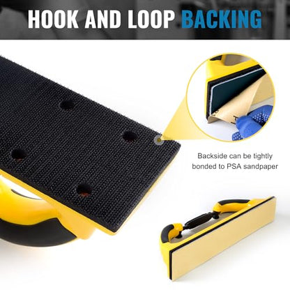 S SATC 2-3/4" x 15-3/4" Adjustable Radius Longboard Flexible Sanding Blocks with Hook & Loop Backing and PSA Sandpaper Conversion Adapter Pad for Sanding Auto Body Woodworking - style: Yellow Longboard Sanding Blocks
