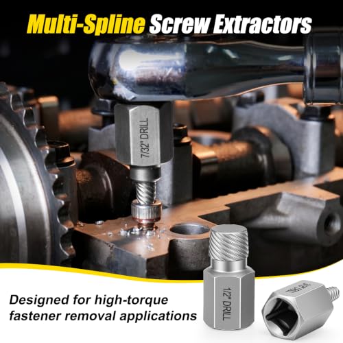 Topec Easy Out Screw Extractor Set 15PCS, 3/8'' Drive Bolt Extractor Kit - size: 15-Piece 3/8'' Dr.