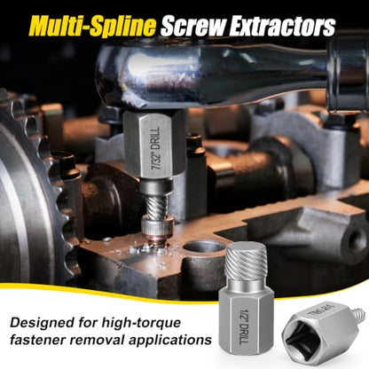 Topec Easy Out Screw Extractor Set 15PCS, 3/8'' Drive Bolt Extractor Kit - size: 15-Piece 3/8'' Dr.