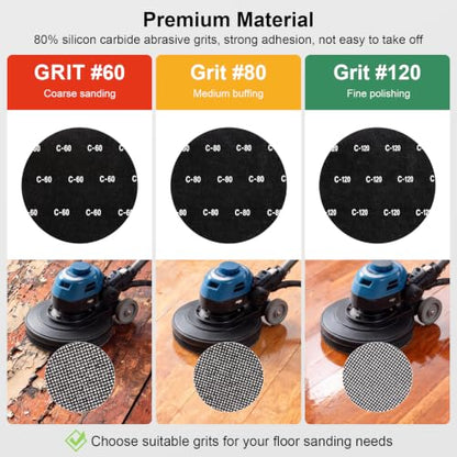 17" Sanding Screen Mesh,60 Grit Floor Sanding Discs for Wood-20p