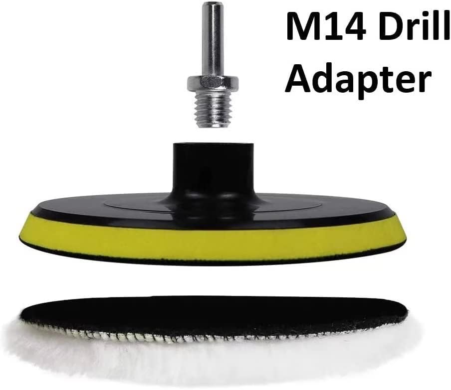IPELY 6 Pcs 6 Inch Wool Polishing Buffing Pad Polishing Buffing Wheel for Drill Buffer Attachment with M14 Drill Adapter - size: 6 Pcs 6 Inch