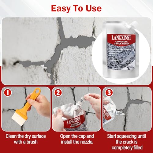 Concrete Crack Filler, Waterproof Repair Sealant for Driveways 2 PCS