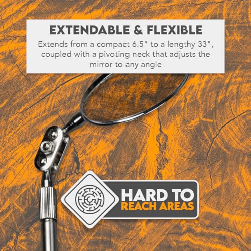 SE Telescoping 2" Round Inspection Mirror - 8014TM