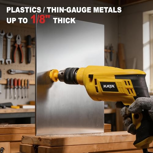 KATA 7/8" Bi-Metal Thin Wall Hole Saw for Thin-Gauge Metal, Plastic, PVC - color: Yellow (7/8")