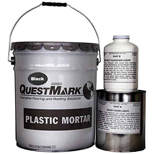 QuestMark 2110 High Traffic Epoxy Concrete Floor Patch and Resurfacer High Impact and Abrasion Resistant (5 Gallon, Black, 1) - color: Black, size: 5 Gallon